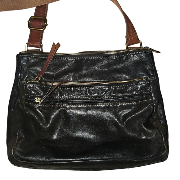 Fossil Corey Black and Brown Leather Crossbody Bag - Picture 5 of 12